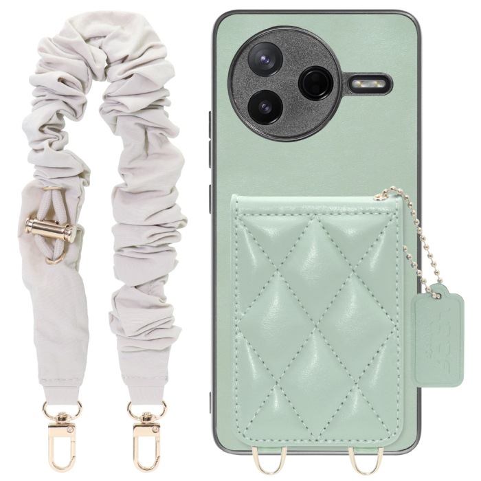 [ LOOF SWEET-SHELL SHUSHU ] POCO F7 Pro Xiaomi シャオミ スマホケース キルティング加工のカードケース付き シュシュストラップ付き マグネット内蔵 カード収納 本革 パステルカラー [ POCO F7 Pro ]