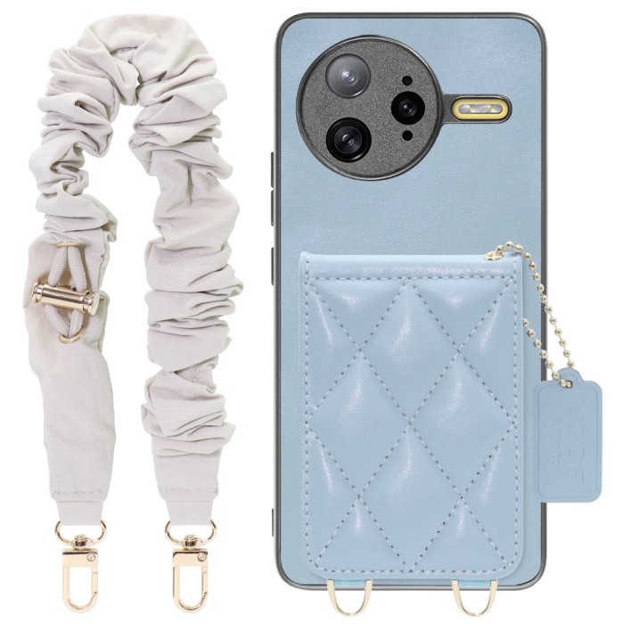 [ LOOF SWEET-SHELL SHUSHU ] POCO F7 Ultra Xiaomi シャオミ スマホケース キルティング加工のカードケース付き シュシュストラップ付き マグネット内蔵 カード収納 本革 パステルカラー [ POCO F7 Ultra ]