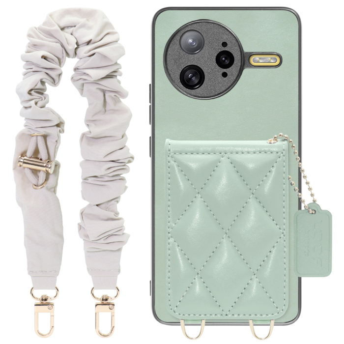 [ LOOF SWEET-SHELL SHUSHU ] POCO F7 Ultra Xiaomi シャオミ スマホケース キルティング加工のカードケース付き シュシュストラップ付き マグネット内蔵 カード収納 本革 パステルカラー [ POCO F7 Ultra ]