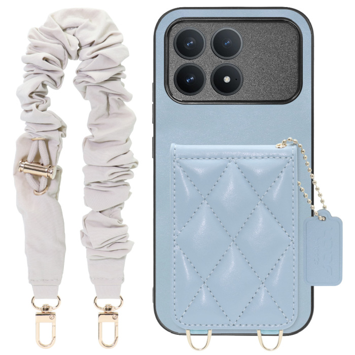 [ LOOF SWEET-SHELL SHUSHU ] POCO F8 Pro Xiaomi スマホケース キルティング加工のカードケース付き シュシュストラップ付き マグネット内蔵 カード収納 本革 パステルカラー [ POCO F8 Pro ]