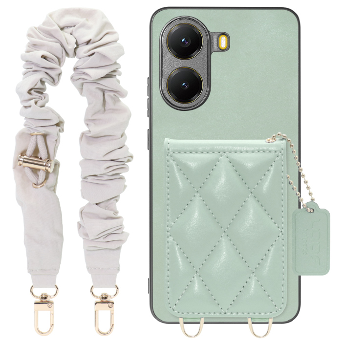 [ LOOF SWEET-SHELL SHUSHU ] POCO X7 Pro Xiaomi スマホケース キルティング加工のカードケース付き シュシュストラップ付き マグネット内蔵 カード収納 本革 パステルカラー [ POCO X7 Pro ]