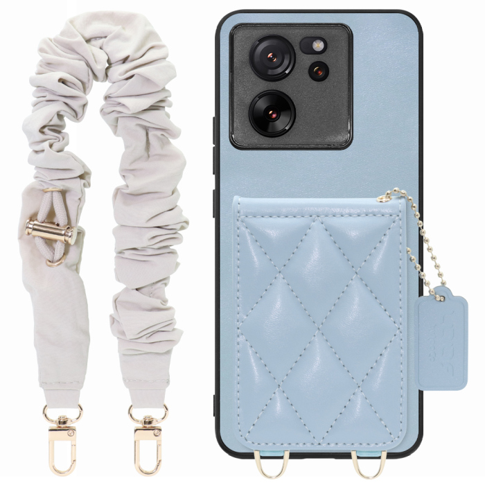 [ LOOF SWEET-SHELL SHUSHU ] Xiaomi 13T / 13T Pro XIG04 13 T 13TPro スマホケース キルティング加工のカードケース付き シュシュストラップ付き マグネット内蔵 カード収納 本革 パステルカラー [ Xiaomi 13T / 13T Pro ]