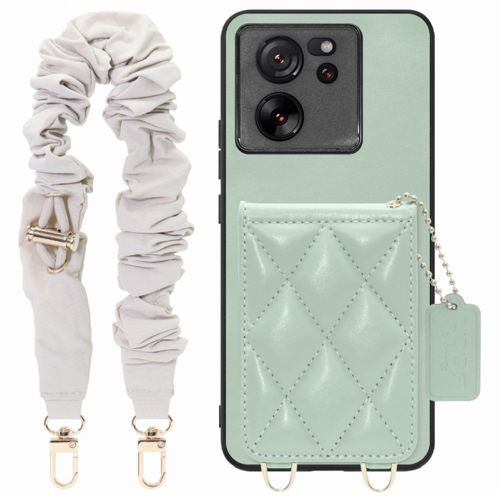 [ LOOF SWEET-SHELL SHUSHU ] Xiaomi 13T / 13T Pro XIG04 13 T 13TPro スマホケース キルティング加工のカードケース付き シュシュストラップ付き マグネット内蔵 カード収納 本革 パステルカラー [ Xiaomi 13T / 13T Pro ]