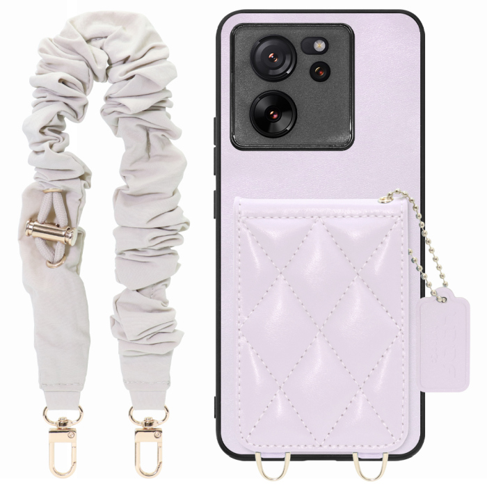 [ LOOF SWEET-SHELL SHUSHU ] Xiaomi 13T / 13T Pro XIG04 13 T 13TPro スマホケース キルティング加工のカードケース付き シュシュストラップ付き マグネット内蔵 カード収納 本革 パステルカラー [ Xiaomi 13T / 13T Pro ]