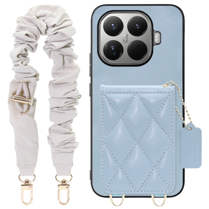 [ LOOF SWEET-SHELL SHUSHU ] Xiaomi 15T Pro シャオミ 15T Pro スマホケース キルティング加工のカードケース付き シュシュストラップ付き マグネット内蔵 カード収納 本革 パステルカラー [ Xiaomi 15T Pro ]