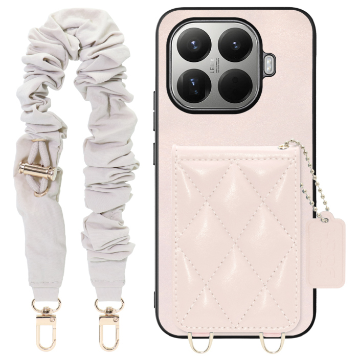 [ LOOF SWEET-SHELL SHUSHU ] Xiaomi 15T Pro シャオミ 15T Pro スマホケース キルティング加工のカードケース付き シュシュストラップ付き マグネット内蔵 カード収納 本革 パステルカラー [ Xiaomi 15T Pro ]