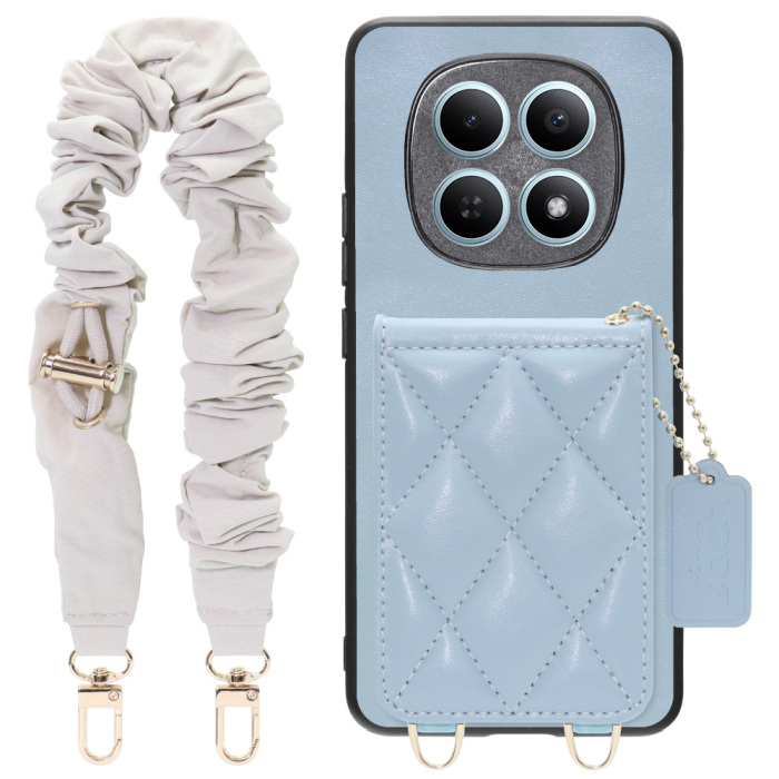 [ LOOF SWEET-SHELL SHUSHU ] REDMI Note 15 5G Xiaomi 25098RA98G スマホケース キルティング加工のカードケース付き シュシュストラップ付き マグネット内蔵 カード収納 本革 パステルカラー [ REDMI Note 15 5G ]