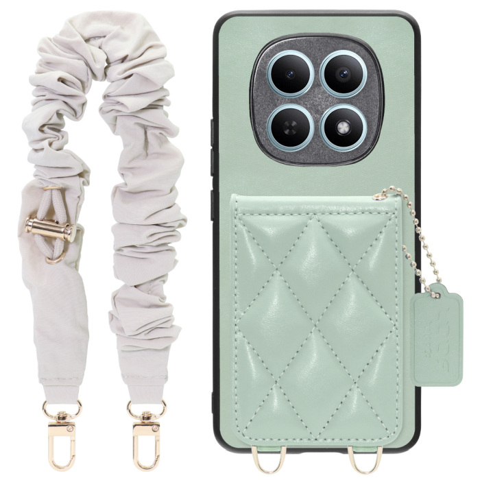 [ LOOF SWEET-SHELL SHUSHU ] POCO M8 5G Xiaomi 25118PC98G スマホケース キルティング加工のカードケース付き シュシュストラップ付き マグネット内蔵 カード収納 本革 パステルカラー [ POCO M8 5G ]