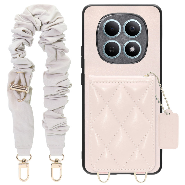 [ LOOF SWEET-SHELL SHUSHU ] POCO M8 5G Xiaomi 25118PC98G スマホケース キルティング加工のカードケース付き シュシュストラップ付き マグネット内蔵 カード収納 本革 パステルカラー [ POCO M8 5G ]