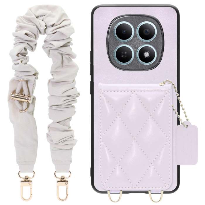 [ LOOF SWEET-SHELL SHUSHU ] POCO M8 5G Xiaomi 25118PC98G スマホケース キルティング加工のカードケース付き シュシュストラップ付き マグネット内蔵 カード収納 本革 パステルカラー [ POCO M8 5G ]