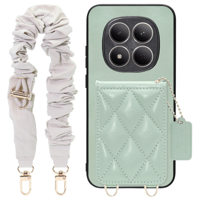 [ LOOF SWEET-SHELL SHUSHU ] REDMI Note 15 Pro 5G Xiaomi スマホケース キルティング加工のカードケース付き シュシュストラップ付き マグネット内蔵 カード収納 本革 パステルカラー [ REDMI Note 15 Pro 5G ]