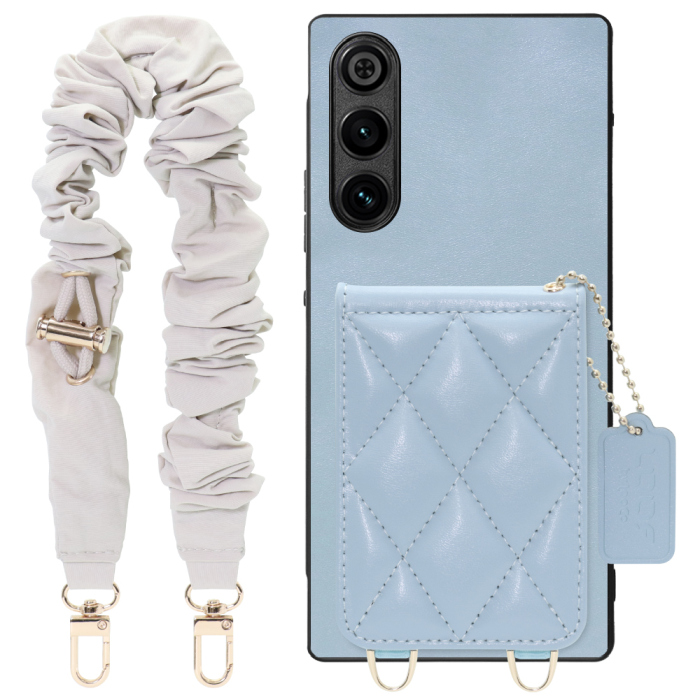 [ LOOF SWEET-SHELL SHUSHU ] REDMAGIC 10 Air nubia スマホケース キルティング加工のカードケース付き シュシュストラップ付き マグネット内蔵 カード収納 本革 パステルカラー [ REDMAGIC 10 Air ]