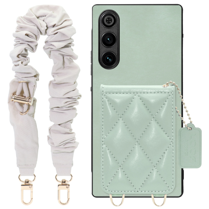 [ LOOF SWEET-SHELL SHUSHU ] REDMAGIC 10 Air nubia スマホケース キルティング加工のカードケース付き シュシュストラップ付き マグネット内蔵 カード収納 本革 パステルカラー [ REDMAGIC 10 Air ]