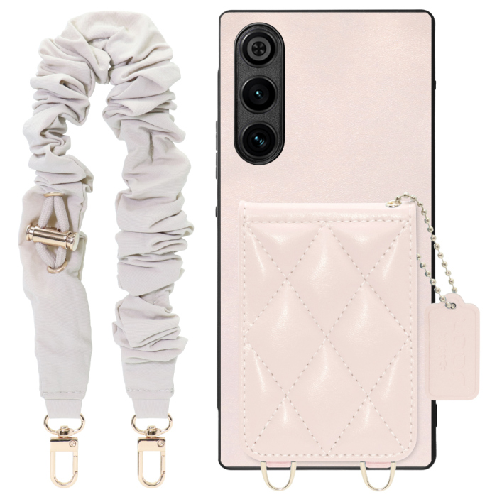 [ LOOF SWEET-SHELL SHUSHU ] REDMAGIC 10 Air nubia スマホケース キルティング加工のカードケース付き シュシュストラップ付き マグネット内蔵 カード収納 本革 パステルカラー [ REDMAGIC 10 Air ]