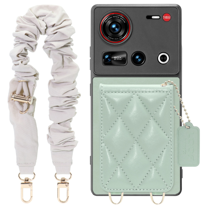 [ LOOF SWEET-SHELL SHUSHU ] nubia Z70 Ultra ZTE スマホケース キルティング加工のカードケース付き シュシュストラップ付き マグネット内蔵 カード収納 本革 パステルカラー [ nubia Z70 Ultra / Z70S Ultra ]