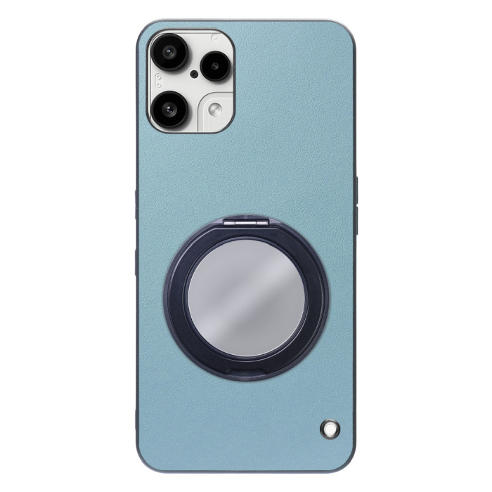 [ LOOF RING-SHELL (ミラー Ver.) ] Nothing Phone (3a) Lite  スマホケース 背面 ケース カバー ミラー付きスマホリング スタンド 本革 レザー 落下防止  [ Nothing Phone (3a) Lite ]