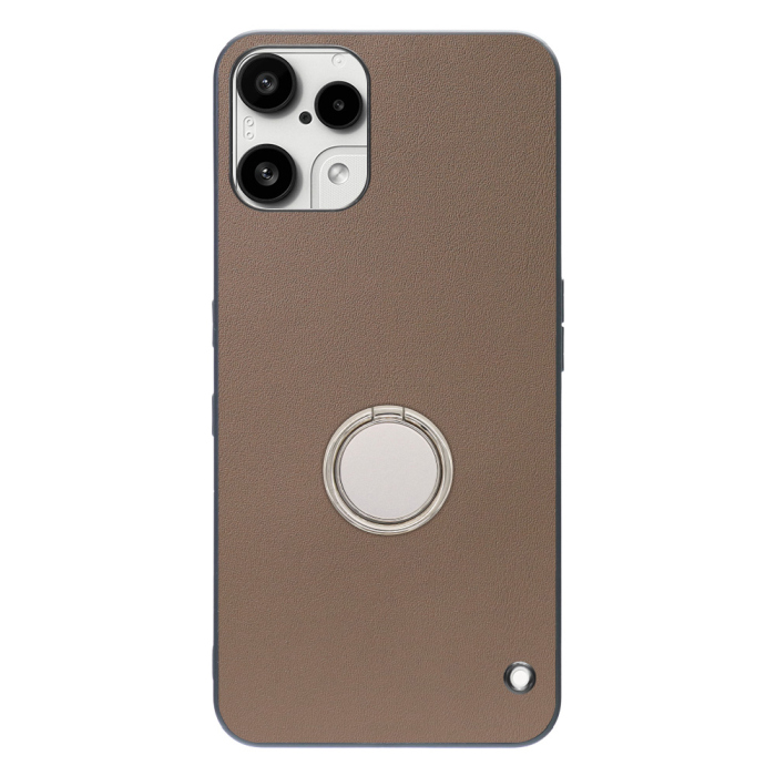 [ LOOF RING-SHELL (シンプル Ver.) ] Nothing Phone (3a) Lite  スマホケース 背面 ケース カバー ハードケース スマホリング リング付き 本革 ストラップホール [ Nothing Phone (3a) Lite ]