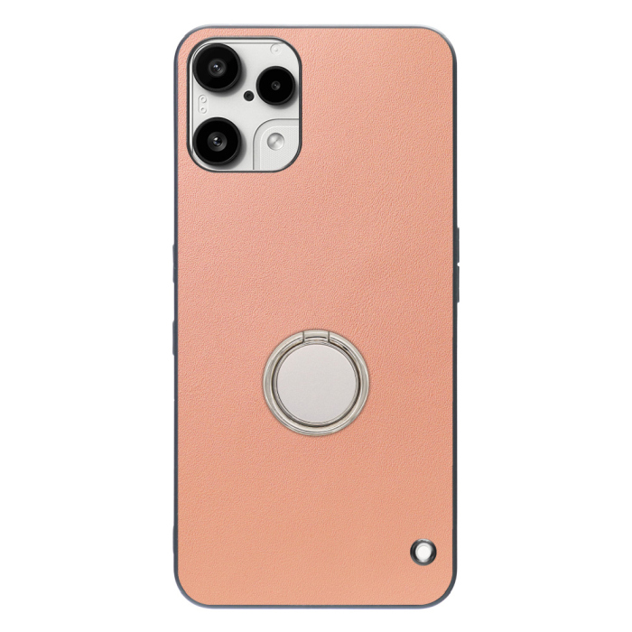 [ LOOF RING-SHELL (シンプル Ver.) ] Nothing Phone (3a) Lite  スマホケース 背面 ケース カバー ハードケース スマホリング リング付き 本革 ストラップホール [ Nothing Phone (3a) Lite ]