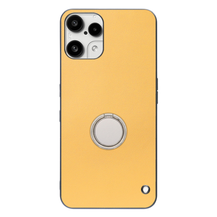 [ LOOF RING-SHELL (シンプル Ver.) ] Nothing Phone (3a) Lite  スマホケース 背面 ケース カバー ハードケース スマホリング リング付き 本革 ストラップホール [ Nothing Phone (3a) Lite ]