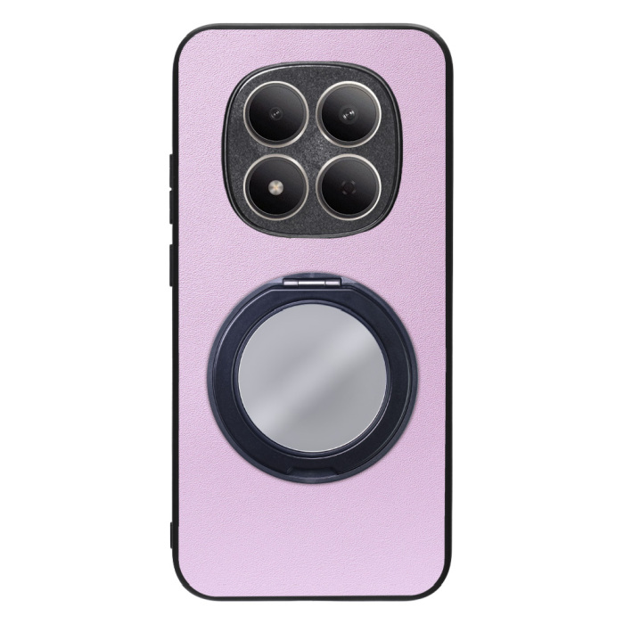 [ LOOF RING-SHELL (ミラー Ver.) ] REDMI Note 15 Pro 5G Xiaomi スマホケース 背面 ケース カバー ミラー付きスマホリング スタンド 本革 レザー 落下防止  [ REDMI Note 15 Pro 5G ]