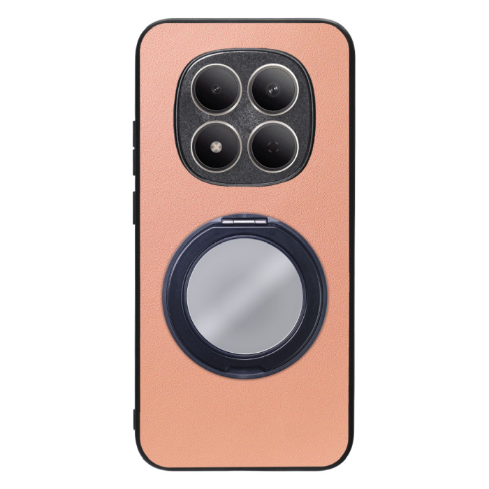 [ LOOF RING-SHELL (ミラー Ver.) ] REDMI Note 15 Pro 5G Xiaomi スマホケース 背面 ケース カバー ミラー付きスマホリング スタンド 本革 レザー 落下防止  [ REDMI Note 15 Pro 5G ]