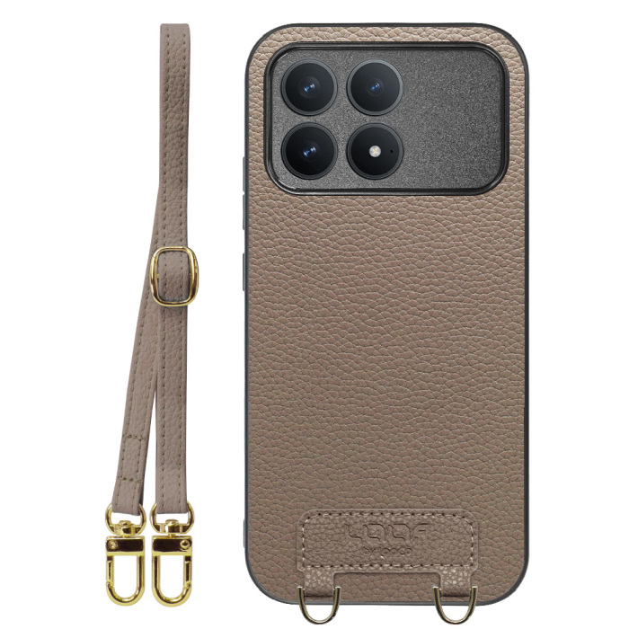 [ LOOF LUXURY-SHELL SHOULDER ] POCO F8 Pro Xiaomi ショルダーストラップ付き シンプルでスマート 本革 シェル型ケース ショルダー ストラップ スマホショルダー [ POCO F8 Pro ]