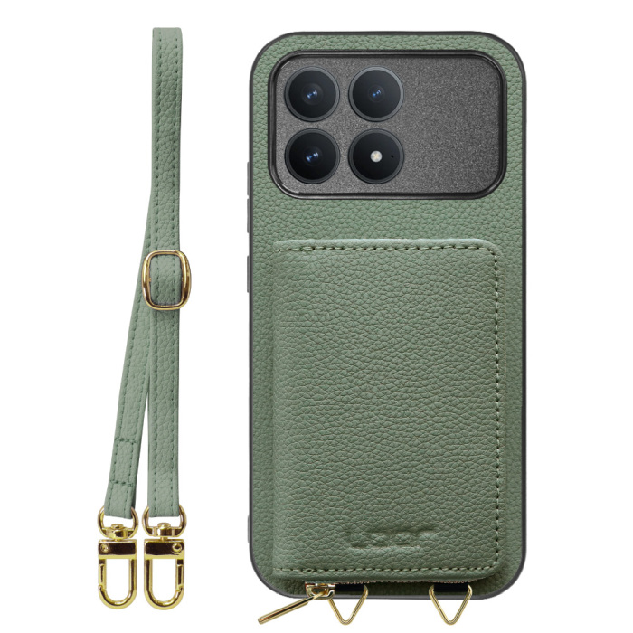 [ LOOF LUXURY-SHELL POUCH ] POCO F8 Pro Xiaomi ケース ショルダー スマホショルダー 背面 収納 ポーチ付き カバー スマホケース ストラップ 本革 [ POCO F8 Pro ]