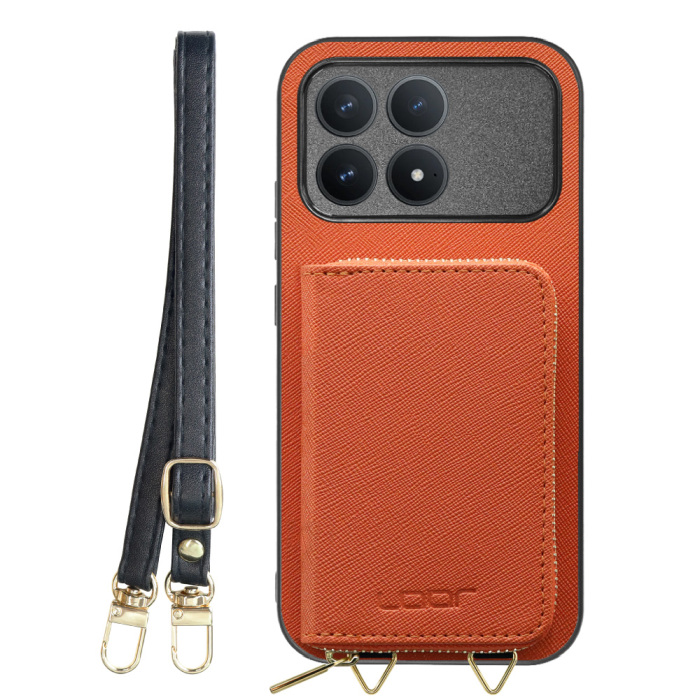 [ LOOF CASUAL-SHELL POUCH ] POCO F8 Pro Xiaomi ケース ショルダー スマホショルダー 背面 収納 ポーチ付き カバー スマホケース ストラップ レザー [ POCO F8 Pro ]