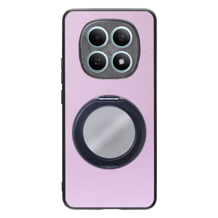 [ LOOF RING-SHELL (ミラー Ver.) ] REDMI Note 15 5G Xiaomi 25098RA98G スマホケース 背面 ケース カバー ミラー付きスマホリング スタンド 本革 レザー 落下防止  [ REDMI Note 15 5G ]