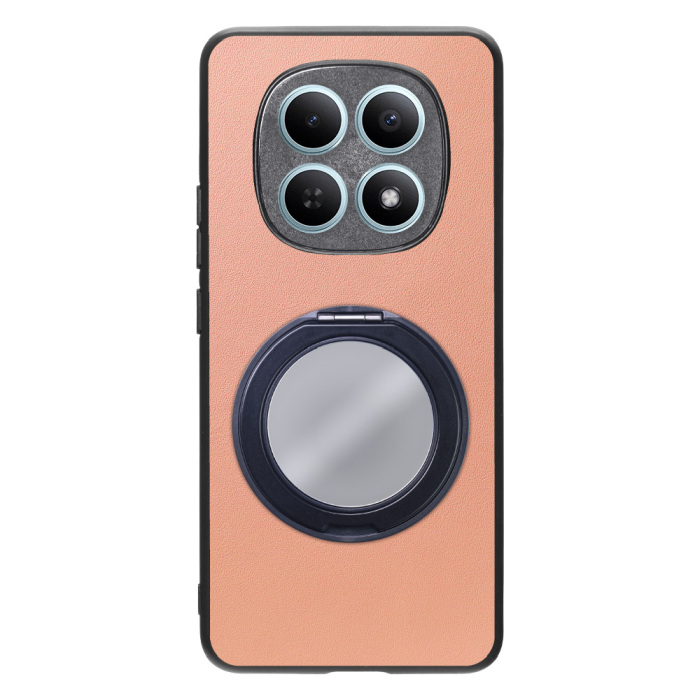 [ LOOF RING-SHELL (ミラー Ver.) ] REDMI Note 15 5G Xiaomi 25098RA98G スマホケース 背面 ケース カバー ミラー付きスマホリング スタンド 本革 レザー 落下防止  [ REDMI Note 15 5G ]