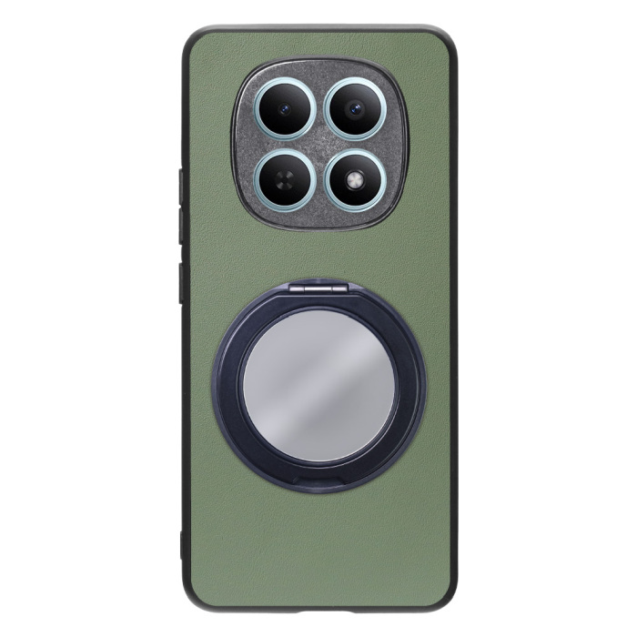 [ LOOF RING-SHELL (ミラー Ver.) ] POCO M8 5G Xiaomi 25118PC98G スマホケース 背面 ケース カバー ミラー付きスマホリング スタンド 本革 レザー 落下防止  [ POCO M8 5G ]