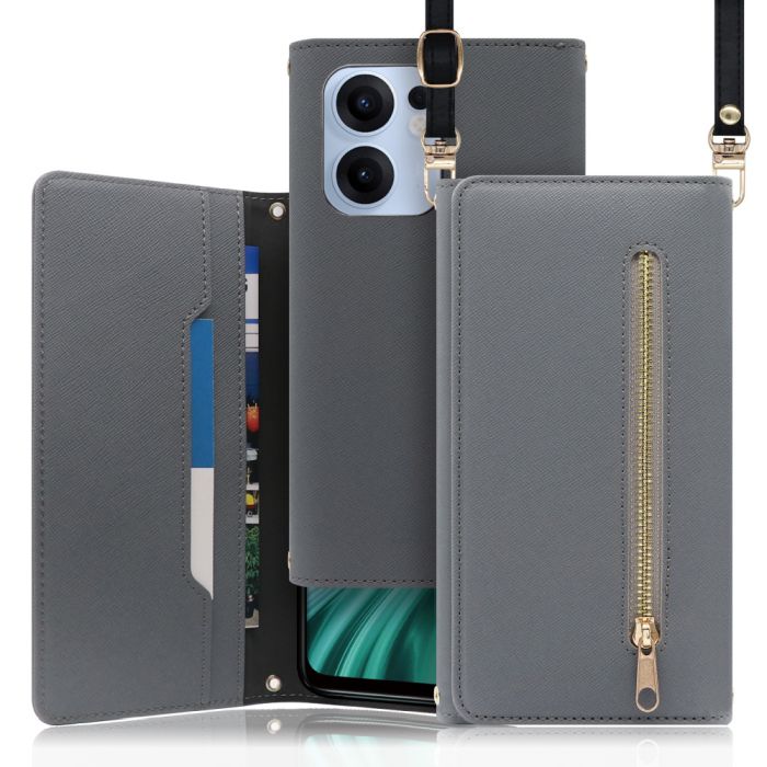 [ LOOF SHOULDER ] OPPO Reno13 A  スマホケース ケース カバー ショルダー スマホショルダー ストラップ 肩掛け 首掛け 手帳型ケース カード収納 マグネット付き ベルトなし [ OPPO Reno13 A ]