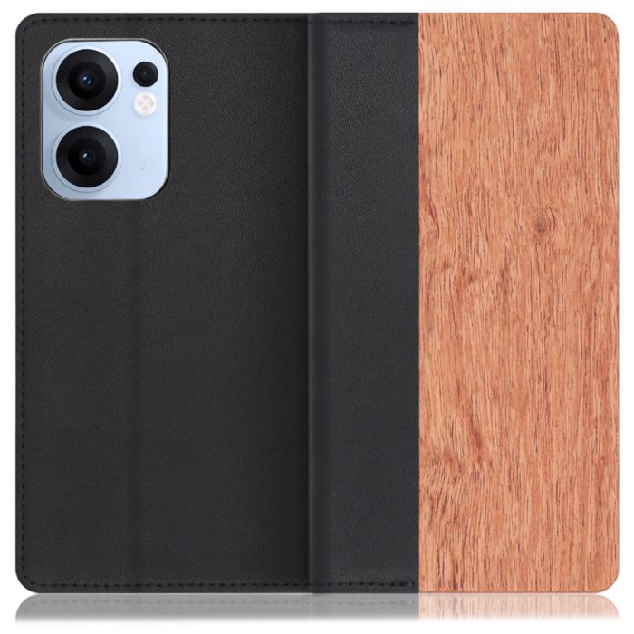 [ LOOF NATURE ] OPPO Reno13 A  スマホケース ケース カバー 手帳型ケース カード収納 マグネット付き 天然木 本革 ベルトなし [ OPPO Reno13 A ]