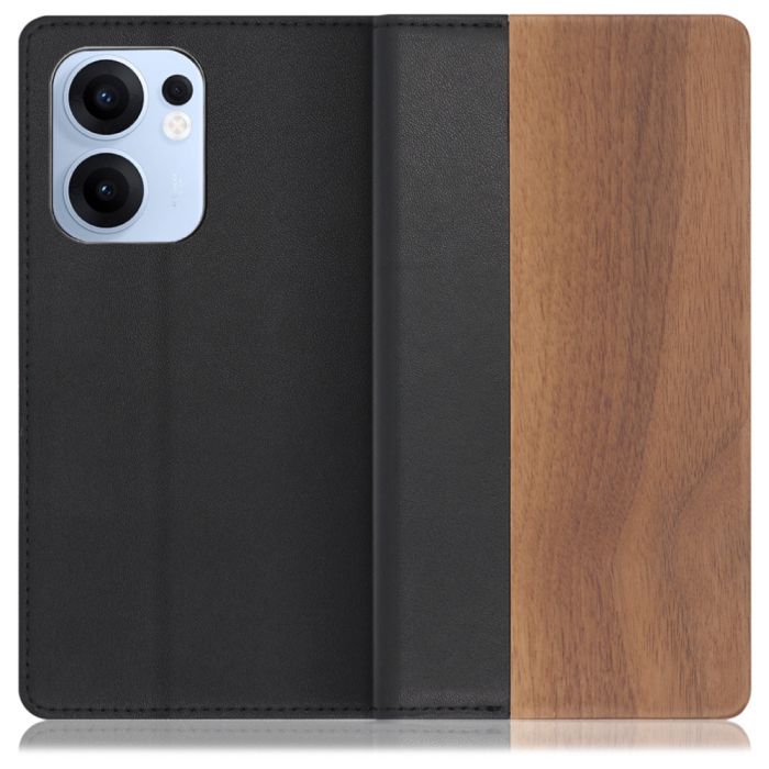 [ LOOF NATURE ] OPPO Reno13 A  スマホケース ケース カバー 手帳型ケース カード収納 マグネット付き 天然木 本革 ベルトなし [ OPPO Reno13 A ]