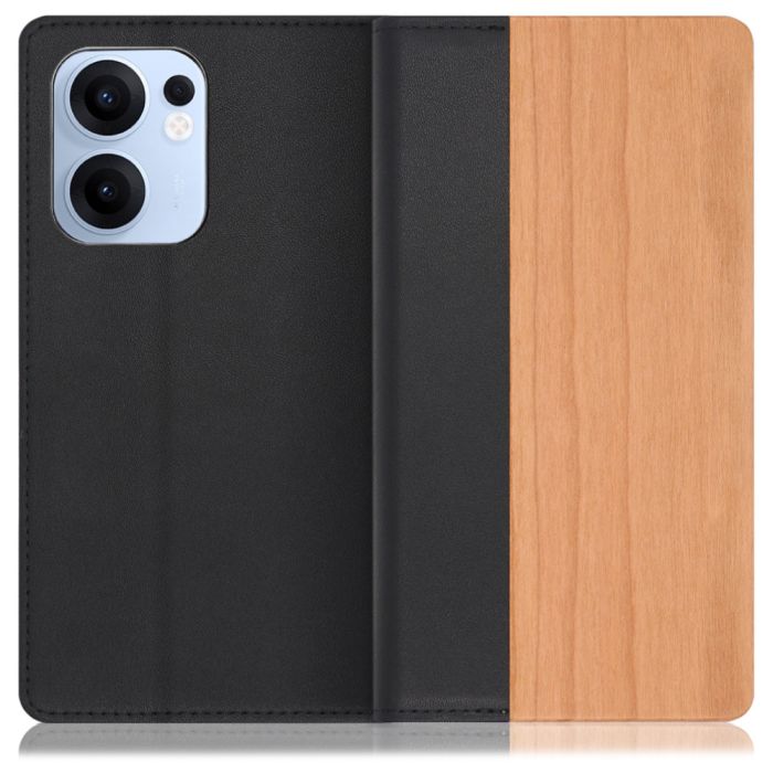 [ LOOF NATURE ] OPPO Reno13 A  スマホケース ケース カバー 手帳型ケース カード収納 マグネット付き 天然木 本革 ベルトなし [ OPPO Reno13 A ]