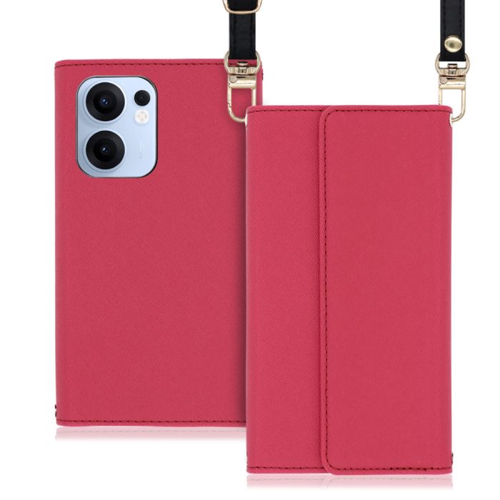 [ LOOF STRAP ] OPPO Reno13 A  スマホケース ケース カバー ショルダー スマホショルダー ストラップ 肩掛け 首掛け 手帳型ケース カード収納 マグネット付き [ OPPO Reno13 A ]