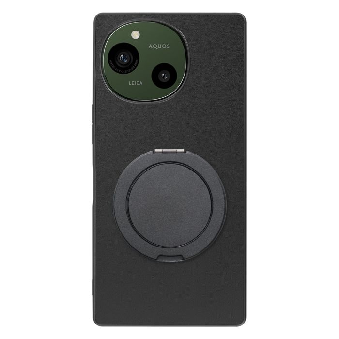 [ LOOF RING-SHELL (シンプル Ver.) ] AQUOS R9 / R10 SH-51E SH-51F スマホケース 背面 ケース カバー ハードケース スマホリング リング付き 本革 ストラップホール [ AQUOS R9 / R10 ]