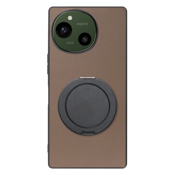 [ LOOF RING-SHELL (シンプル Ver.) ] AQUOS R9 / R10 SH-51E SH-51F スマホケース 背面 ケース カバー ハードケース スマホリング リング付き 本革 ストラップホール [ AQUOS R9 / R10 ]