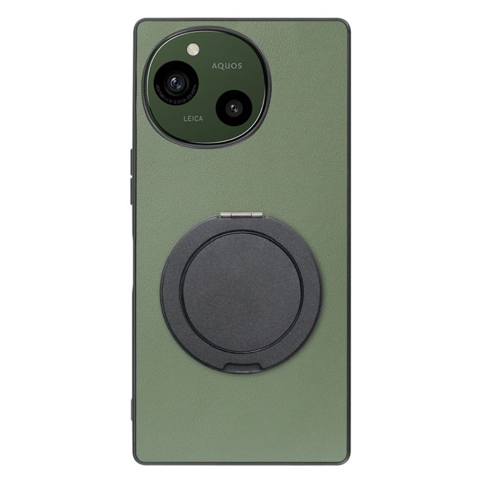 [ LOOF RING-SHELL (シンプル Ver.) ] AQUOS R9 / R10 SH-51E SH-51F スマホケース 背面 ケース カバー ハードケース スマホリング リング付き 本革 ストラップホール [ AQUOS R9 / R10 ]