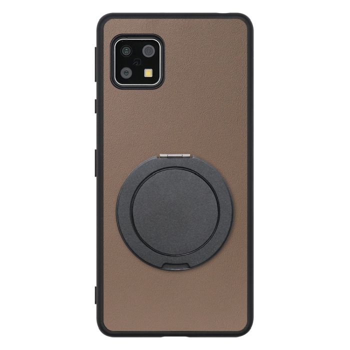 [ LOOF RING-SHELL (シンプル Ver.) ] AQUOS sense4 / sense4 lite / sense4 basic / sense5G / やさしいスマホ2 sense 4 4lite 4basic 5G sense4lite sense4basic スマホケース 背面 ケース カバー ハードケース スマホリング リング付き 本革 ストラップホール [ AQUOS sense4/4 lite/4 basic/sense5G/やさしいスマホ2 ]