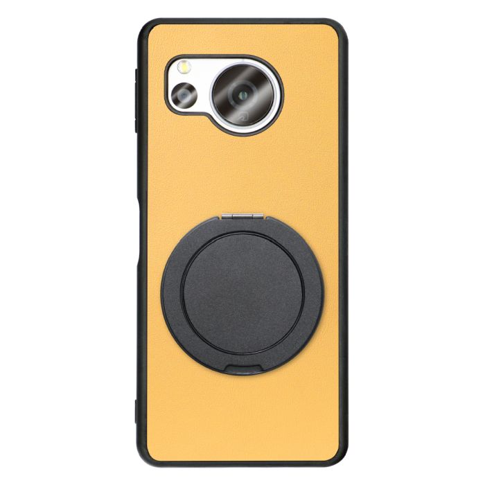 [ LOOF RING-SHELL (シンプル Ver.) ] AQUOS sense8 SH-54D / SHG11 sense 8 スマホケース 背面 ケース カバー ハードケース スマホリング リング付き 本革 ストラップホール [ AQUOS sense8 ]