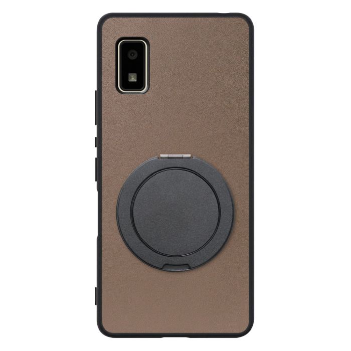 [ LOOF RING-SHELL (シンプル Ver.) ] AQUOS wish2 / wish  スマホケース 背面 ケース カバー ハードケース スマホリング リング付き 本革 ストラップホール [ AQUOS wish/wish2 ]