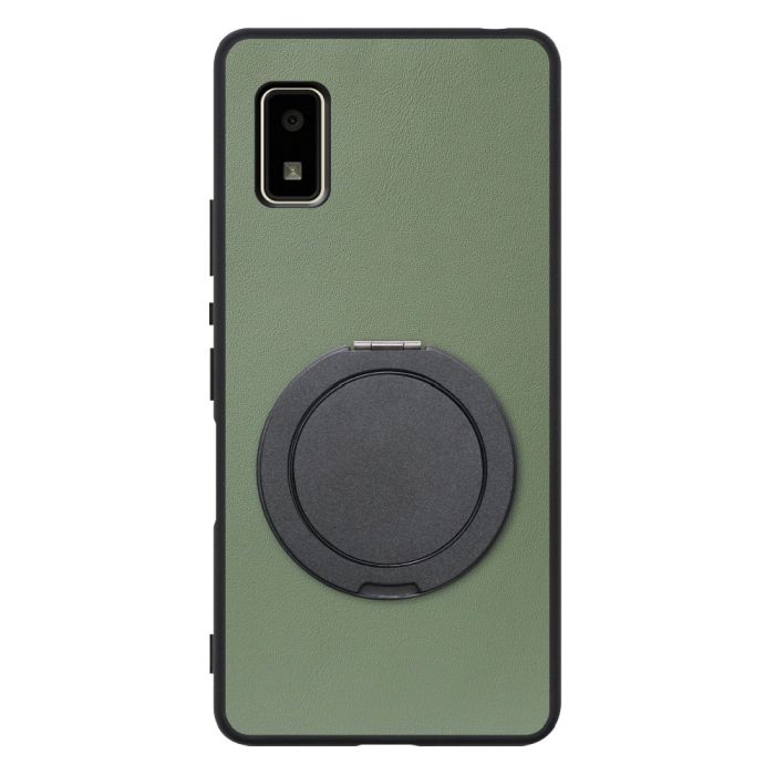 [ LOOF RING-SHELL (シンプル Ver.) ] AQUOS wish2 / wish  スマホケース 背面 ケース カバー ハードケース スマホリング リング付き 本革 ストラップホール [ AQUOS wish/wish2 ]