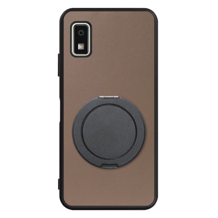 [ LOOF RING-SHELL (シンプル Ver.) ] AQUOS wish3 SH-53D / A303SH / A302SH  スマホケース 背面 ケース カバー ハードケース スマホリング リング付き 本革 ストラップホール [ AQUOS wish3 ]