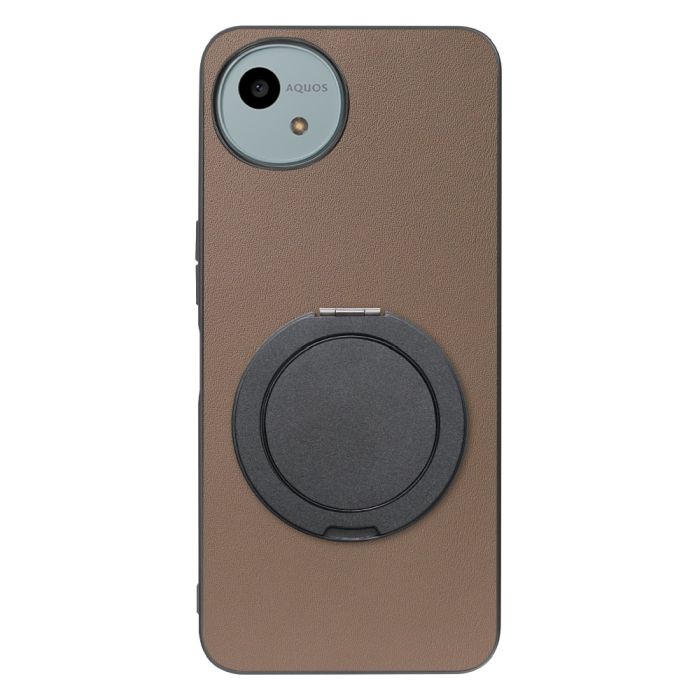 [ LOOF RING-SHELL (シンプル Ver.) ] AQUOS wish4 SH-52E スマホケース 背面 ケース カバー ハードケース スマホリング リング付き 本革 ストラップホール [ AQUOS wish4 ]