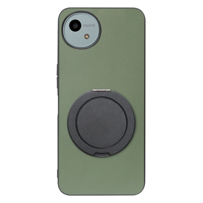[ LOOF RING-SHELL (シンプル Ver.) ] AQUOS wish4 SH-52E スマホケース 背面 ケース カバー ハードケース スマホリング リング付き 本革 ストラップホール [ AQUOS wish4 ]