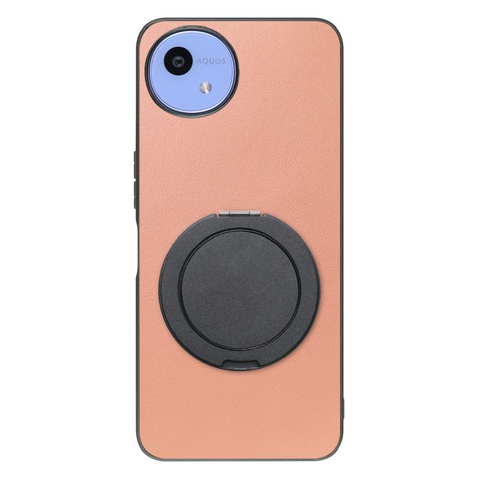 [ LOOF RING-SHELL (シンプル Ver.) ] AQUOS wish5 アクオス SH-52F スマホケース 背面 ケース カバー ハードケース スマホリング リング付き 本革 ストラップホール [ AQUOS wish5 ]