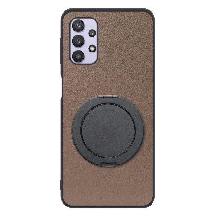 [ LOOF RING-SHELL (シンプル Ver.) ] Galaxy A32 5G SCG08 a325g スマホケース 背面 ケース カバー ハードケース スマホリング リング付き 本革 ストラップホール [ Galaxy A32 5G ]
