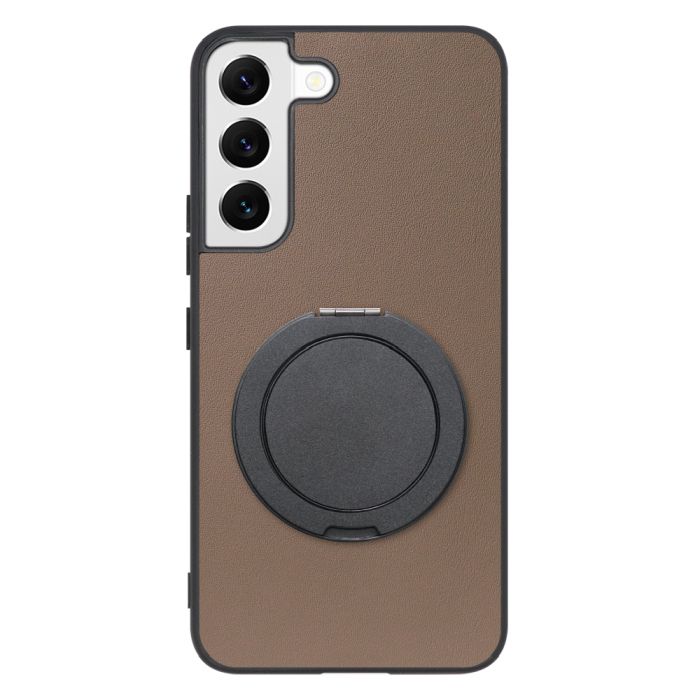 [ LOOF RING-SHELL (シンプル Ver.) ] Galaxy S22 SC-51C / SCG13  スマホケース 背面 ケース カバー ハードケース スマホリング リング付き 本革 ストラップホール [ Galaxy S22 ]