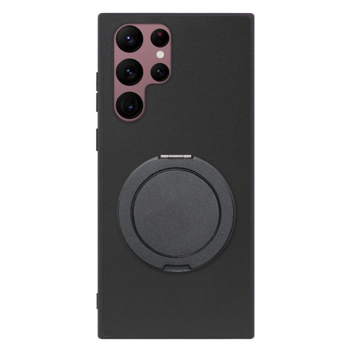 [ LOOF RING-SHELL (シンプル Ver.) ] Galaxy S22 Ultra SC-52C / SCG14 s22ultra スマホケース 背面 ケース カバー ハードケース スマホリング リング付き 本革 ストラップホール [ Galaxy S22 Ultra ]